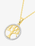 Collier arbre de vie en plaqué or 755-558