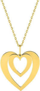 Chaine + pendentif double coeur personnalisable 755-511