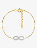 Bracelet infini en plaqué or et zirconiums 745-516