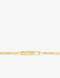 Bracelet identité bébé avec plaque rectangulaire en plaqué or 746-25