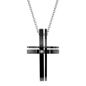 Collier croix en acier Miguel