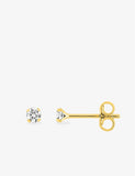 Boucles d'oreilles solitaire plaqué or 3mm 784-775