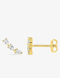Boucles d'oreilles barrette en plaqué or 682-2455
