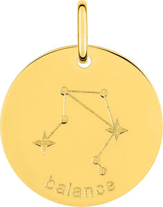 Pendentif zodiaque constellation balance en plaqué or