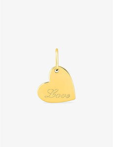 Médaille coeur LOVE en plaqué or
