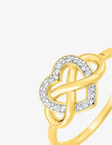 Bague coeur + infini en plaqué or 711-402