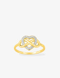 Bague coeur + infini en plaqué or 711-402