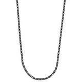 Collier en acier noir miroir maille forçat 850-621