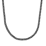Collier en acier noir miroir maille forçat 850-621