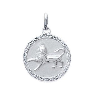 Pendentif zodiaque Lion en argent rhodié