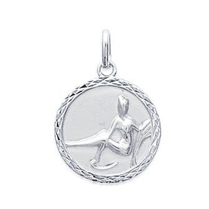 Pendentif zodiaque Vierge en argent rhodié