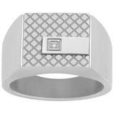 Chevalière en acier avec Diamant 813-53