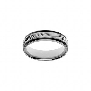 Bague en acier noir striée 6mm 810-769