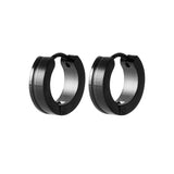 Boucles d'oreilles créoles en acier pvd noir 880-1795