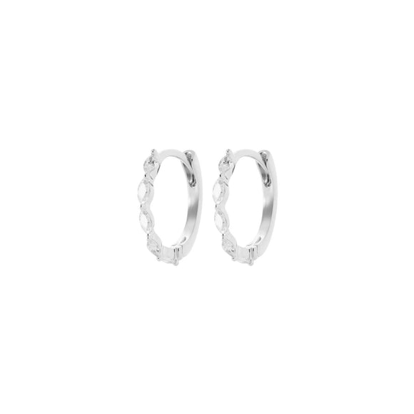 Créoles en argent avec zirconiums 680-1315