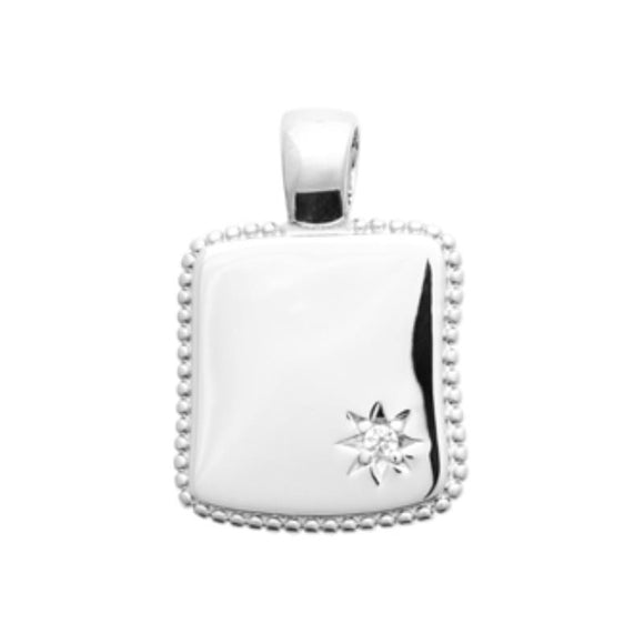 Pendentif plaque en argent 660-1513