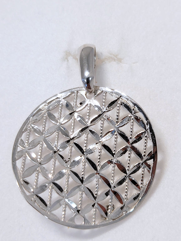 Pendentif en or blanc 18ct fleurs de vie 361-102