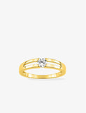 Bague or bicolore 9ct et zirconium 411-89