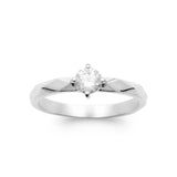 Bague solitaire facette argent