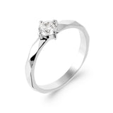 Bague solitaire facette argent