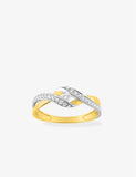 Bague bicolore en or 9ct et zirconiums 421-209