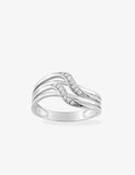 Bague or blanc 9ct et zirconiums 401-276