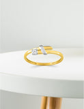 Bague bicolore 9ct et zirconiums 421-190