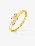 Bague bicolore 9ct et zirconiums 421-190