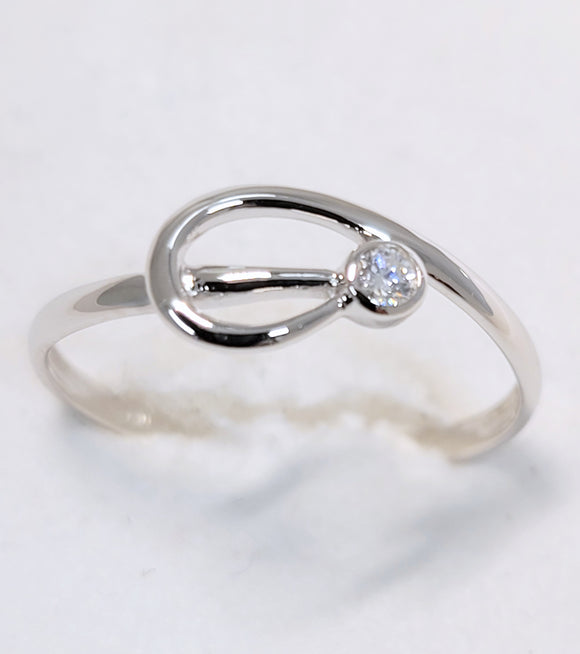 Bague or blanc 18ct et diamant 305-189