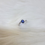 Bague or blanc 18ct, saphir et diamants 307-93