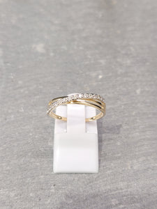 Bague or jaune 9ct et zirconium 421-228
