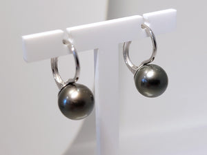 Boucles d'oreilles en or blanc 18ct et perles de Tahiti 383-70