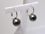 Boucles d'oreilles en or blanc 18ct et perles de Tahiti 383-70