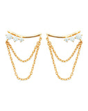 Boucles d'oreilles en plaqué or et zirconiums 784-694