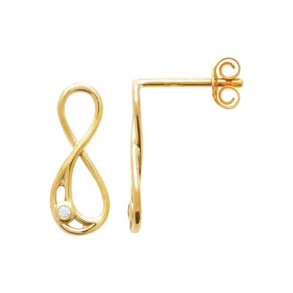 Boucles infini en plaqué or et zirconiums 784-710