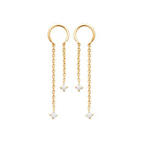 Boucles Caroline en plaqué or et zirconiums