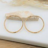 Boucles créoles plaqué or torsadées 40mm
