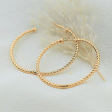 Boucles créoles plaqué or torsadées 40mm