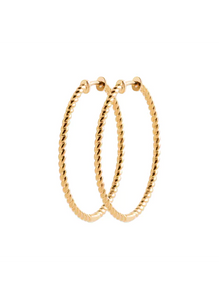 Boucles créoles plaqué or torsadées 40mm