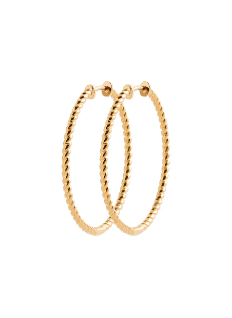 Boucles créoles plaqué or torsadées 40mm