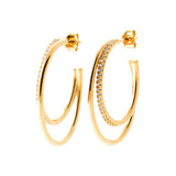 Boucles créoles en plaqué or avec zirconiums 780-543