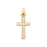 Pendentif croix en plaqué or + zirconiums 762-138