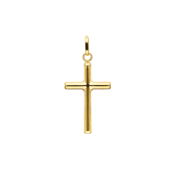 Pendentif Croix bombée en or jaune 18ct 369-340