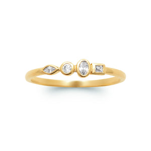 Bague en plaqué or Triomino