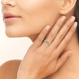 Bague en plaqué or et pierres vertes 711-359