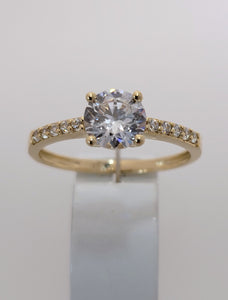 Bague or jaune 9ct et zirconiums 414-41