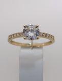 Bague or jaune 9ct et zirconiums 414-41