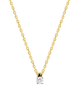 Collier solitaire diamant or jaune 18ct 353-87