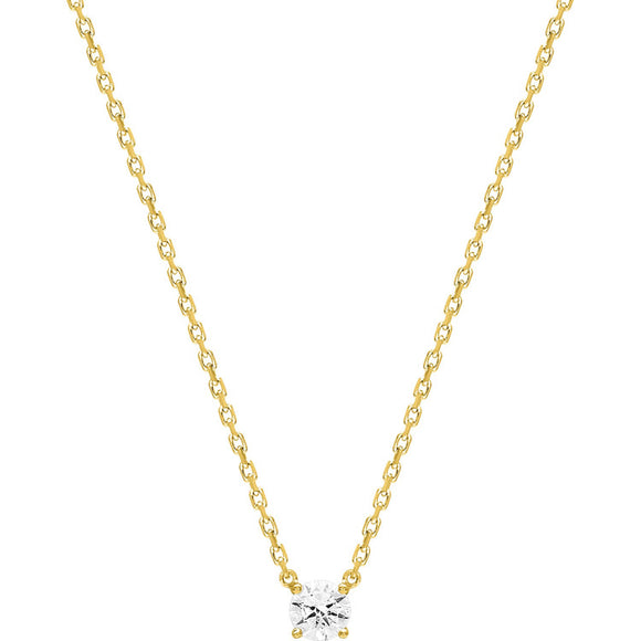 Collier or jaune 18ct solitaire diamant 353-79
