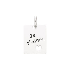 Pendentif rectangulaire "Je t'aime" 660-1471